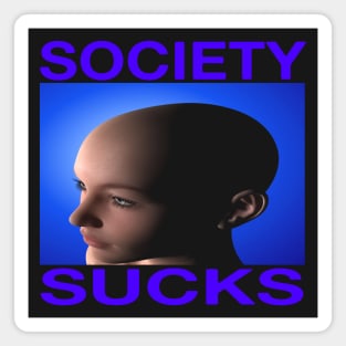 Society Sucks - Retro y2k Graphic Funny Introvert Antisocial Sarcasm Magnet